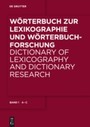 Wörterbuch zur Lexikographie und Wörterbuchforschung: A - C
